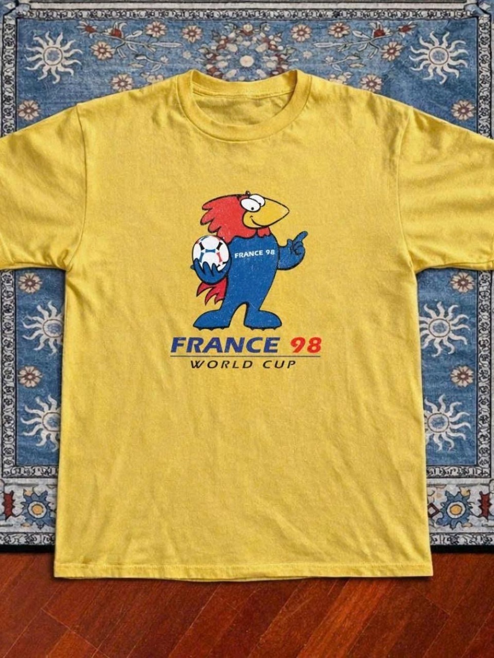 Gildan Yellow France 98 World Cup Mascot T‑Shirt